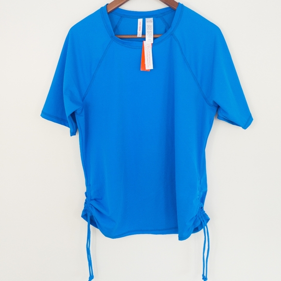 Joe Fresh Side Ruched Rash Guard Blue Size 1X New - Picture 1 of 7